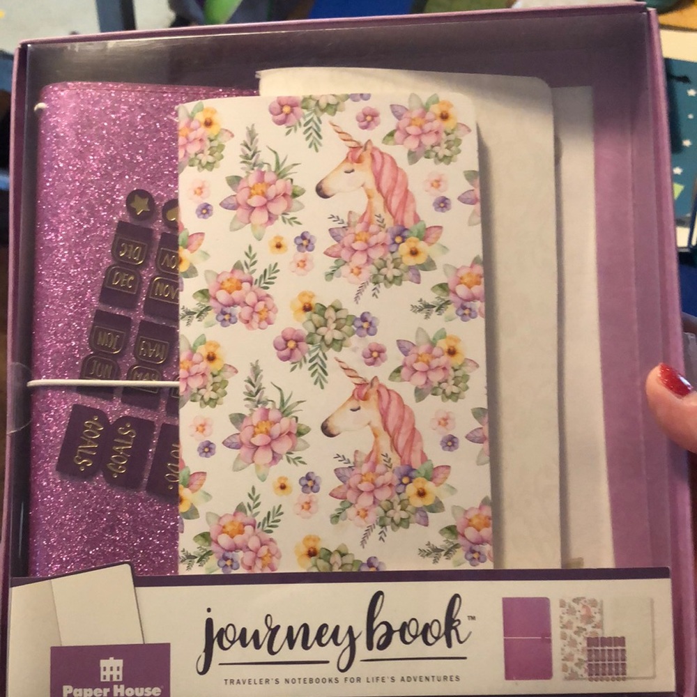 Paper House Journey book Traveler’s Notebooks. Unicorn design.